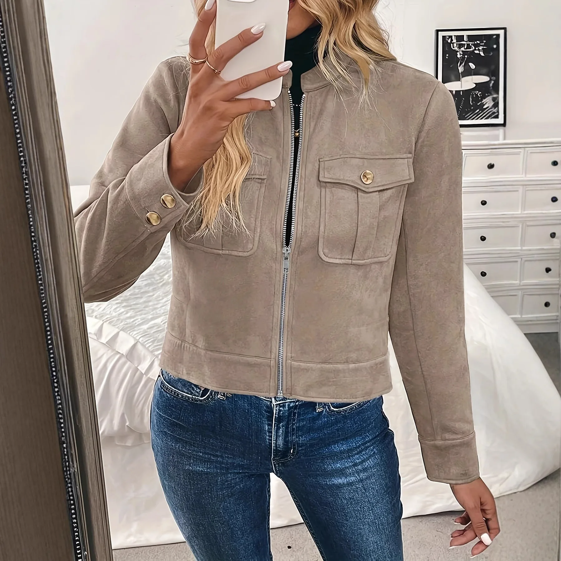 Lady Cloth Autumn/winter Long-sleeved Short Jacket, A Stiglich And Multifunctional Women's Outerwear Piece Robe Party Bandage