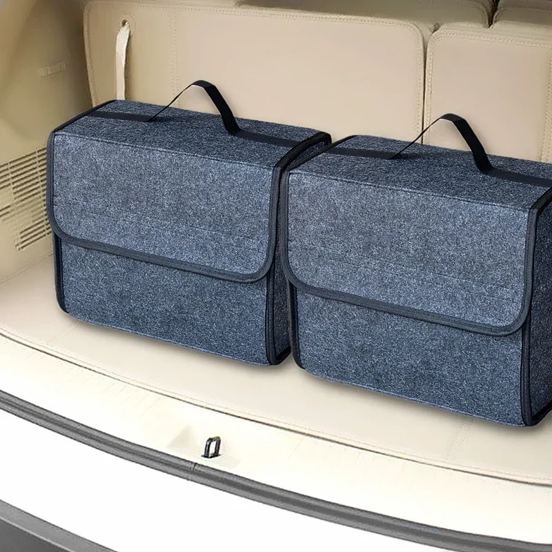 Folding Auto Rear Storage Pouch Seat Back Tool Bag Soft Felt Car Organizer Stylish Trunk Storage Bags