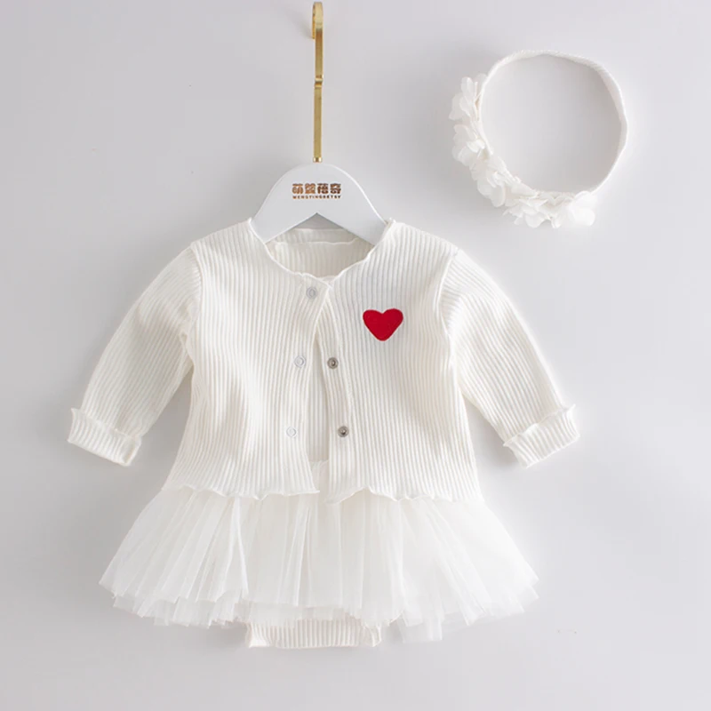 Cotton Newborn Baby Girl Clothes Sets Petticoat Dress Cardigan Outfits Suit Infant Girls Clothing Coat