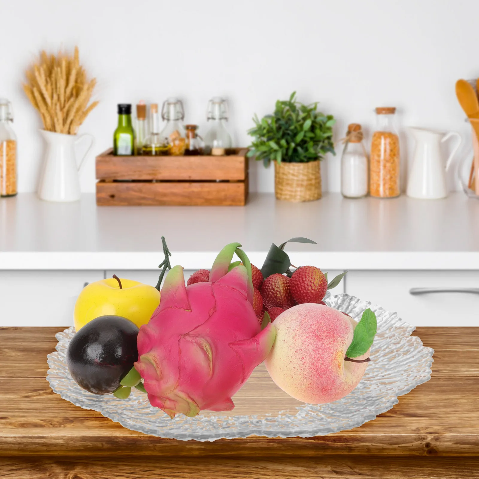 

Glass Plate Snack Tray Household Fruit Dish Multi-Functional Food Display Storage for Wedding Decorative Serving