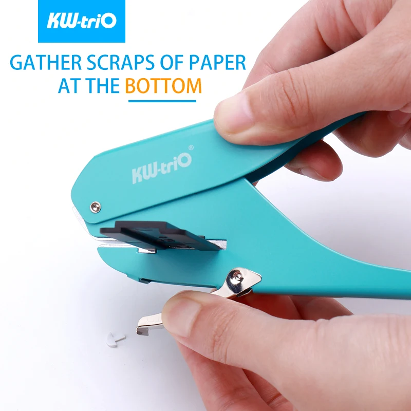 KW-triO Mushroom Hole Single Hole Punch Notebook Standard Punch Machine Mushroom Planner Binding Discs Puncher Office Supplies