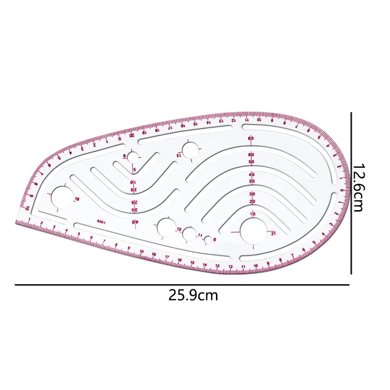 Juego de 4 reglas de medición para sastre, kit de herramientas de costura DIY para patrones, dibujo, acolchado, corte de ropa, patchwork y manualidades curvas.