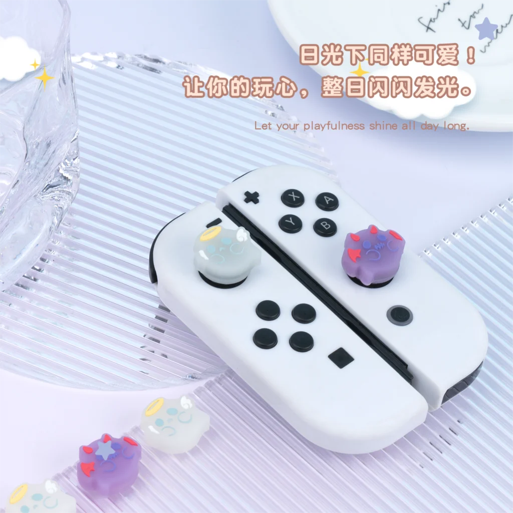 شبح القط الحيوانات سيليكون لينة متحكم الأصابع xbox one قبضة كاب الغطاء الواقي ل التبديل Oled NS لايت الفرح يخدع تحكم Thumbstick حالة