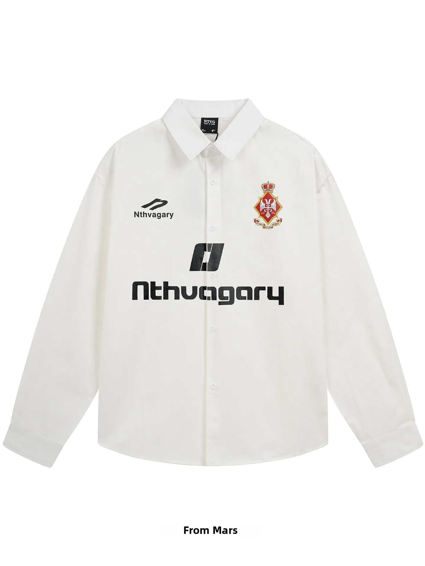 

from Trendy Haome American College Sle Long Sve irt Versatile High Street Design Casual Breathable Loose Fit