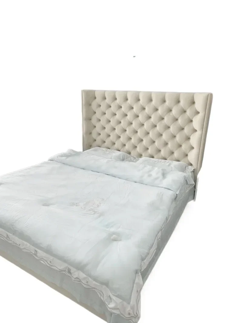 

American style, light luxury, technical cloth, double bed, modern, simple, master bedroom, high backrest