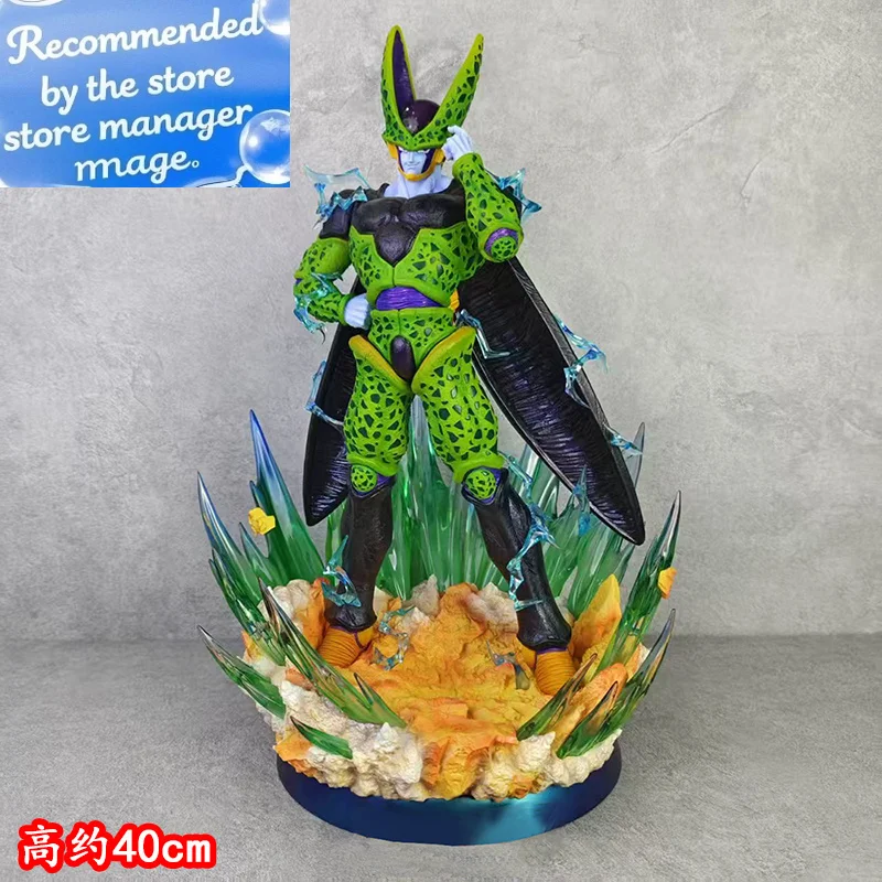 

Новый 40 см большой размер Dragon Ball Cell аниме фигурка игрушка максимальной формы Dbz Super Saiyan фигурки фигурка модель куклы подарки