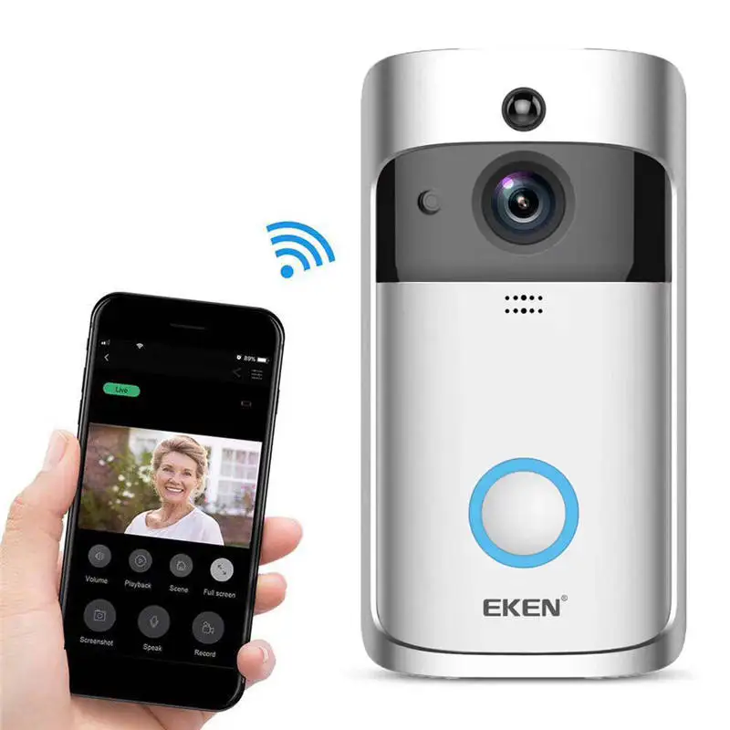 V5 low power consumption visual doorbell WIFI wireless doorbell night vision HD smart doorbell 360 camera mobile phone control