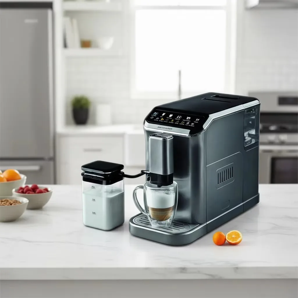 Fully Automatic Espresso Coffee Maker 20 Bar High Pressure Extraction Stainless Steel Body Easy Cleaning