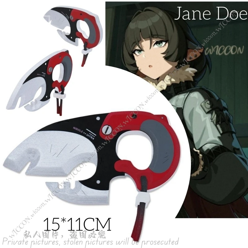 Jane Doe Anime Zzz Cosplay Prop Wapen Cosplay Halloween Party 15*11Cm Comic-Con Combat Prop Jane Doe Zenless Zone Nul Wapen