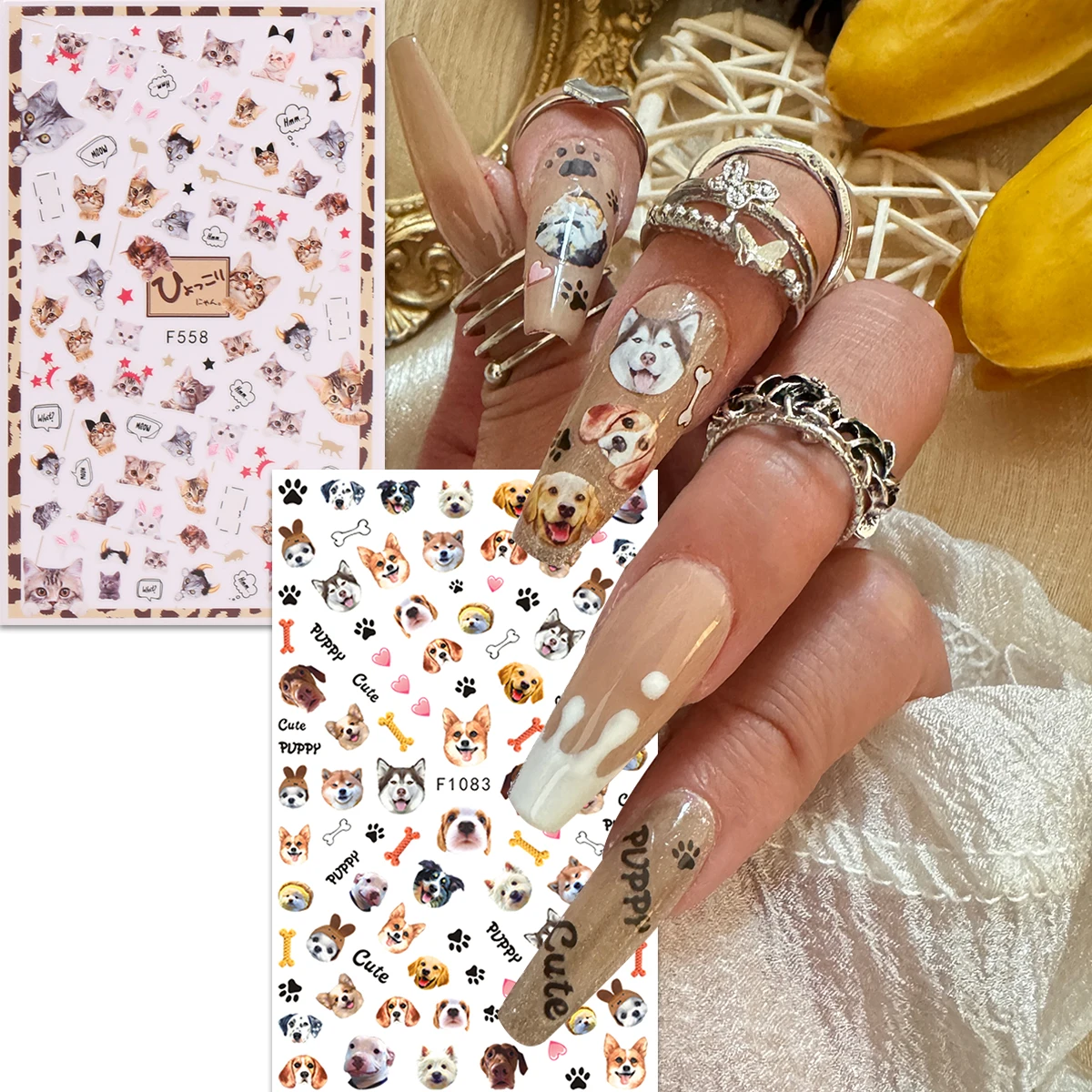 Frühlings- und Sommerblumen-Schmetterlings-Nagelsticker, einfach anzubringen für die Nageldekoration, zum Selbergestalten, als Geschenk, für Partys und zur Gestaltung von Make-up für Hochzeiten. – Detail 17