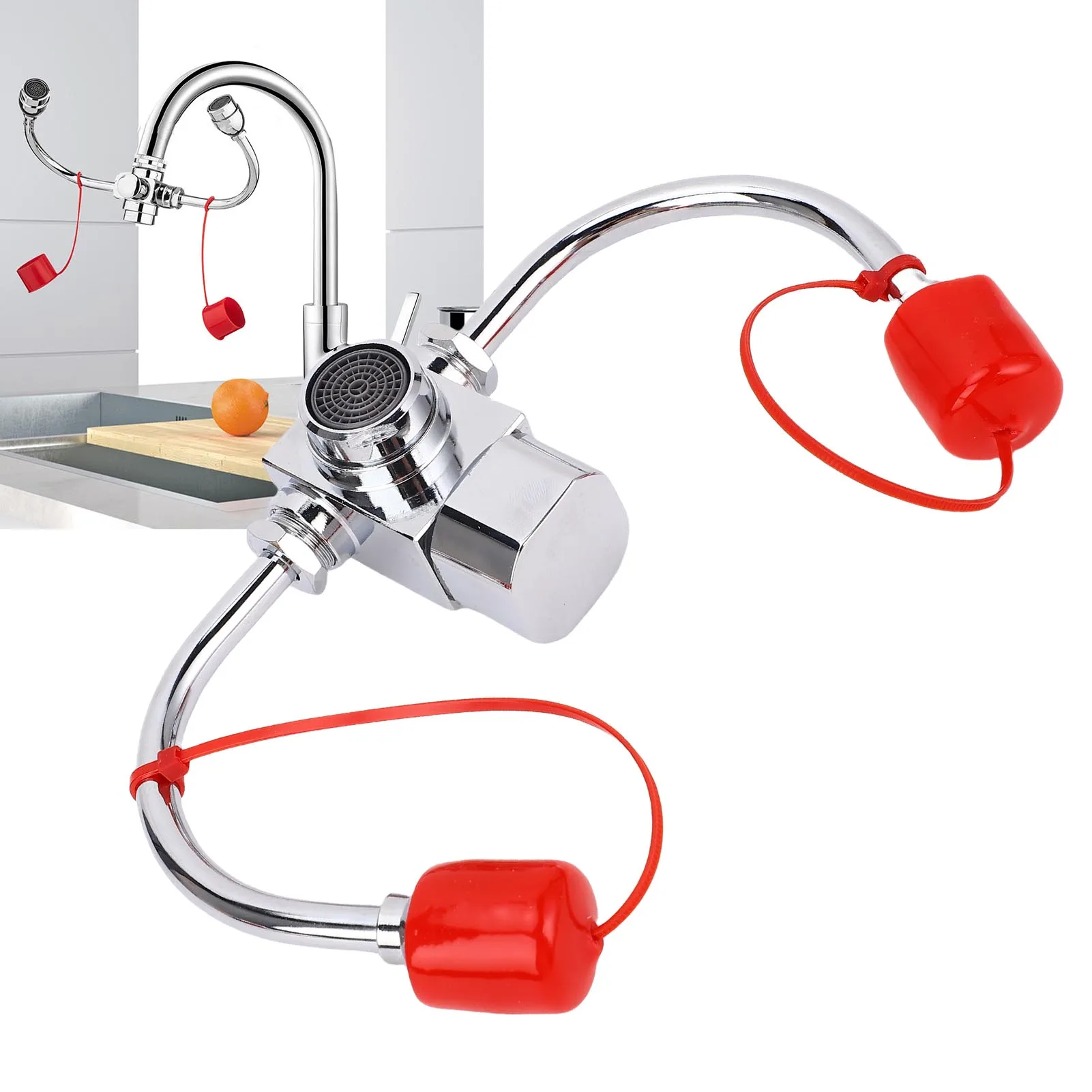 

Настенный фонтанчик для промывки глаз с поворотом на 360 градусов, аварийный комплект для лабораторий и заводов, регулируемый поток воды, 3 адаптера