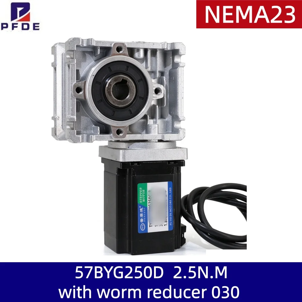 High torque NEMA23 stepper motor 2.5N reducer set 57BYG250D with worm reducer 030  Speed ratio 1:5/7.5/10/15/20/30/40/50/60/80