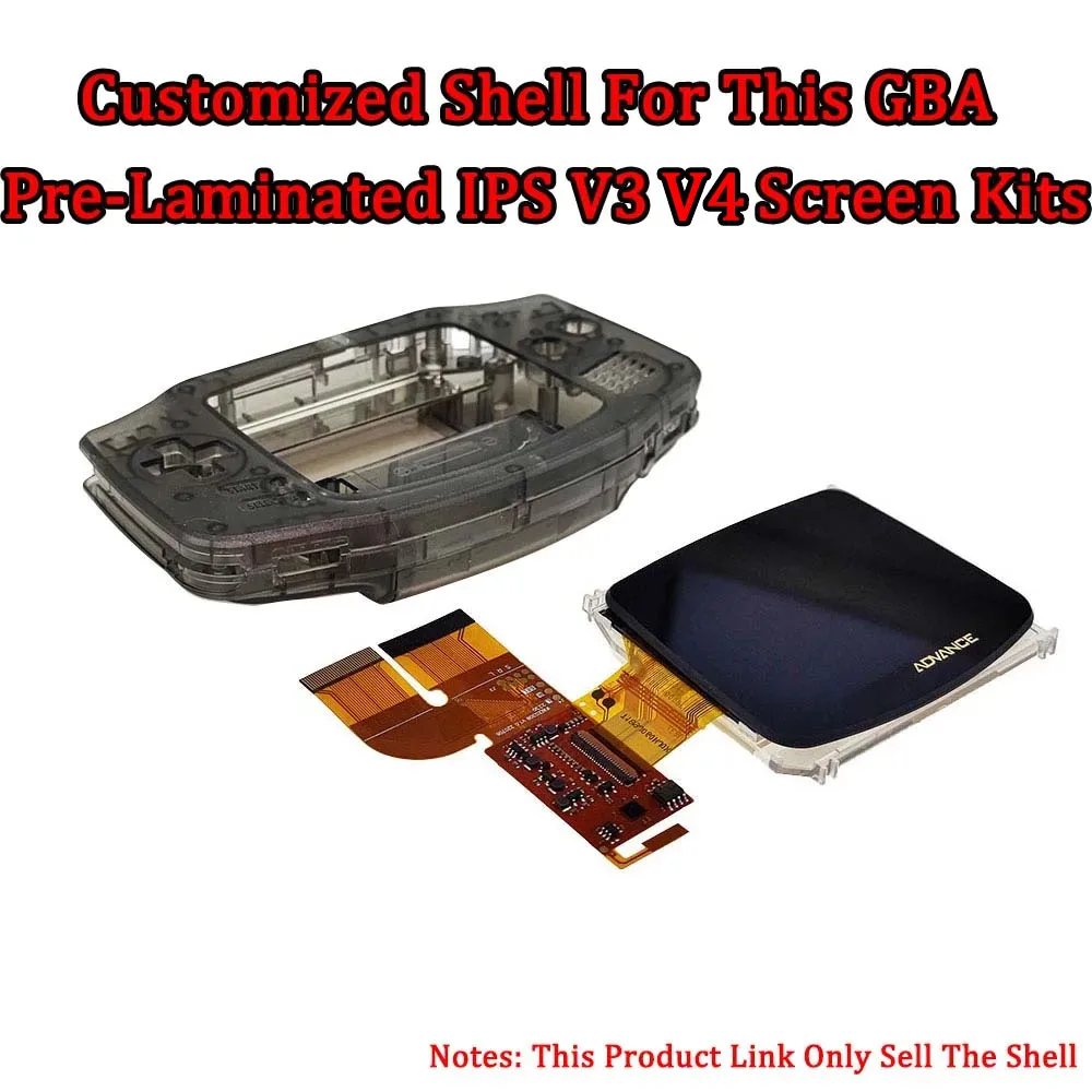 Guscio alloggiamento IPS personalizzato per kit schermo LCD IPS V3 pre-laminato GBA Shell per schermo GameBoy Advance Highlight Brightness