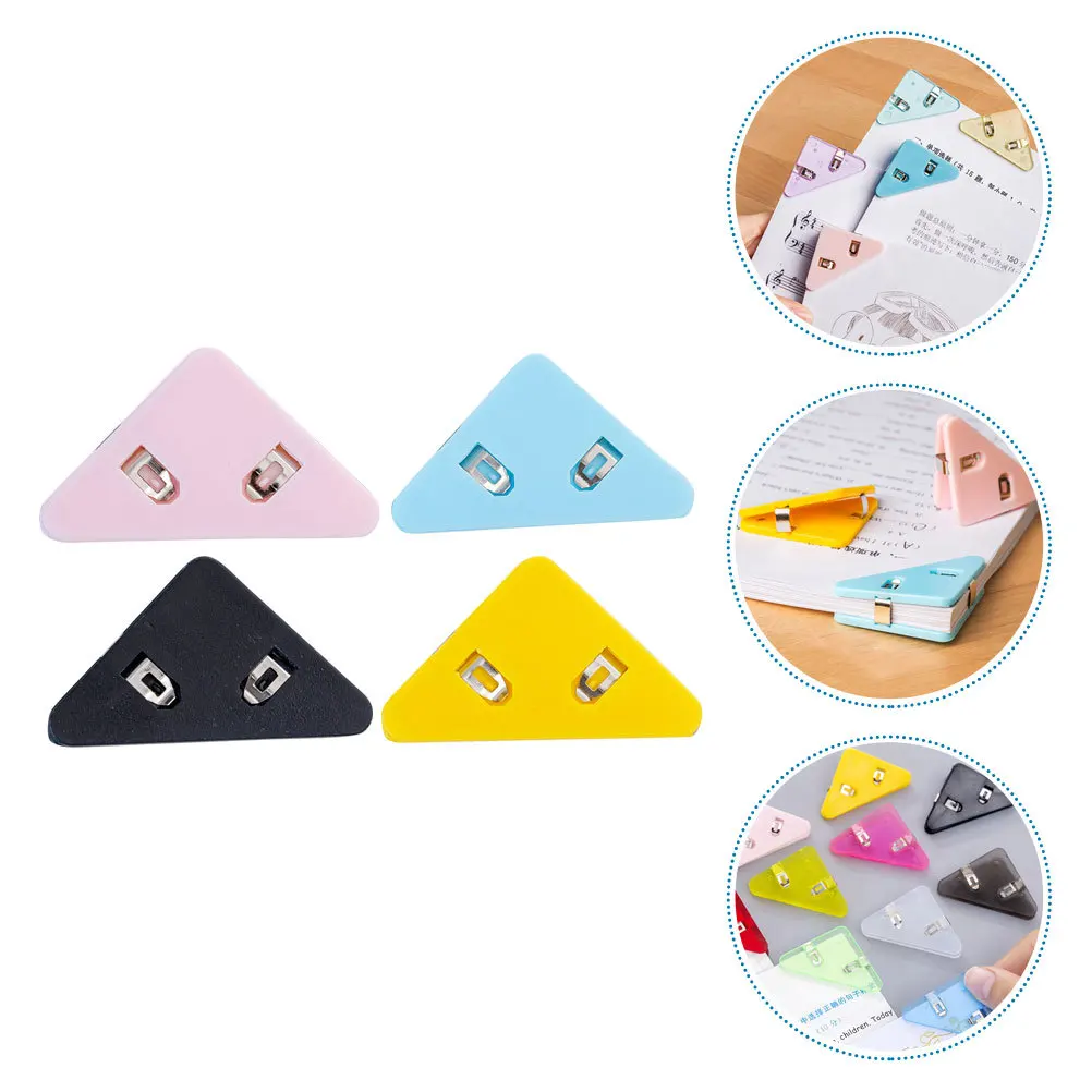 

50Pcs Triangle Corner Paper Clips Multifunctional Book Holder Organizer Triangular Binder Clip for Study Office Document