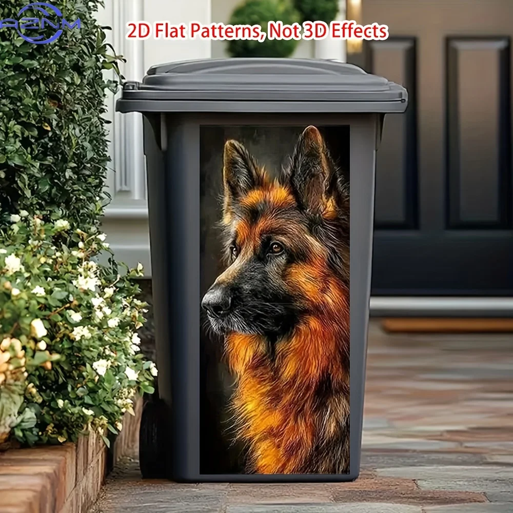 of Majestic German Shepherd Bin Stickers - Easy to Peel And Stick, High-Quality for Use on Trash Cans, Gardens, Windows, And F
