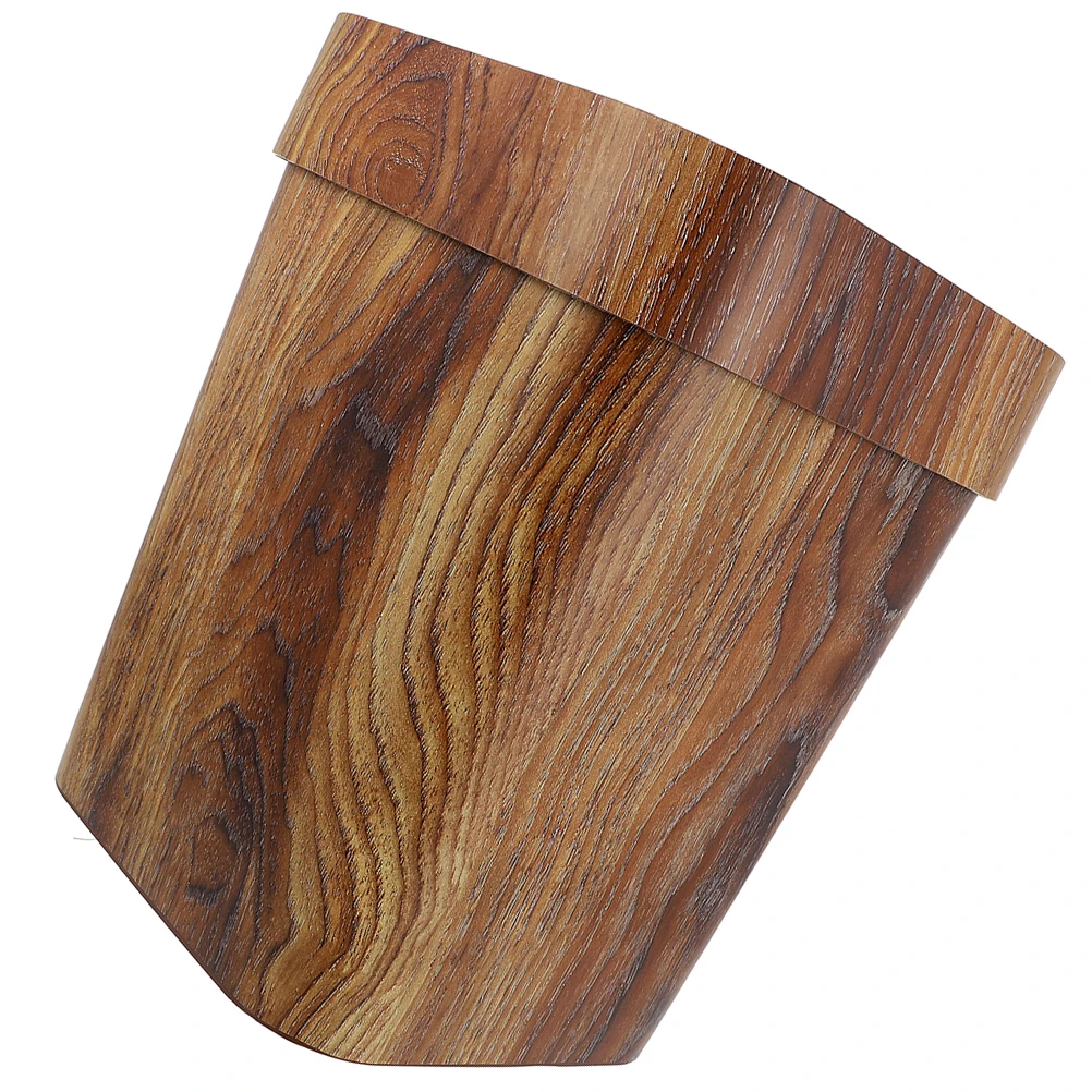 

Wood Grain Trash Can Small Rustic Trashcans for Bathrooms Office Waste Basket Home Garbage