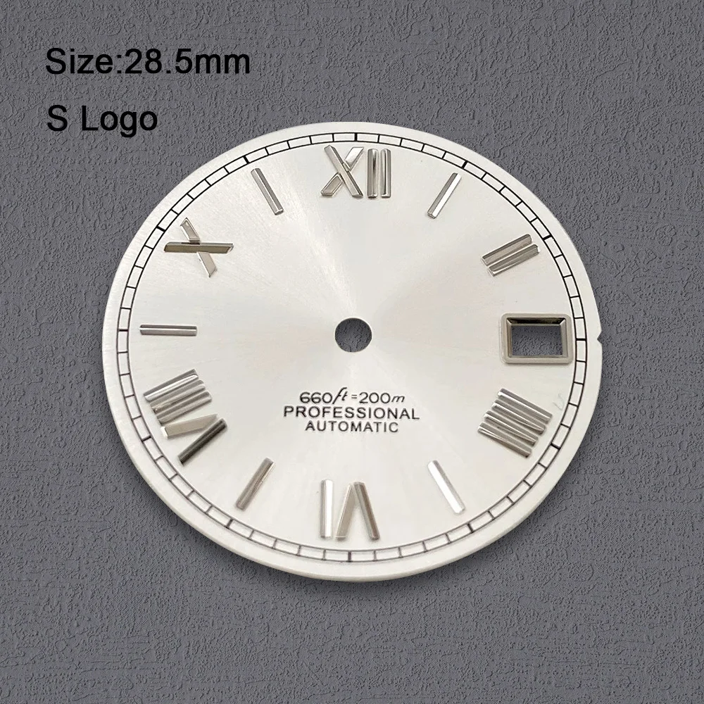 High Quality 28.5mm S Logo Rome Sunburst Dial Fit NH35/NH36/4R/7S Movement Sunray Dial Watch Modification Accessories view 2
