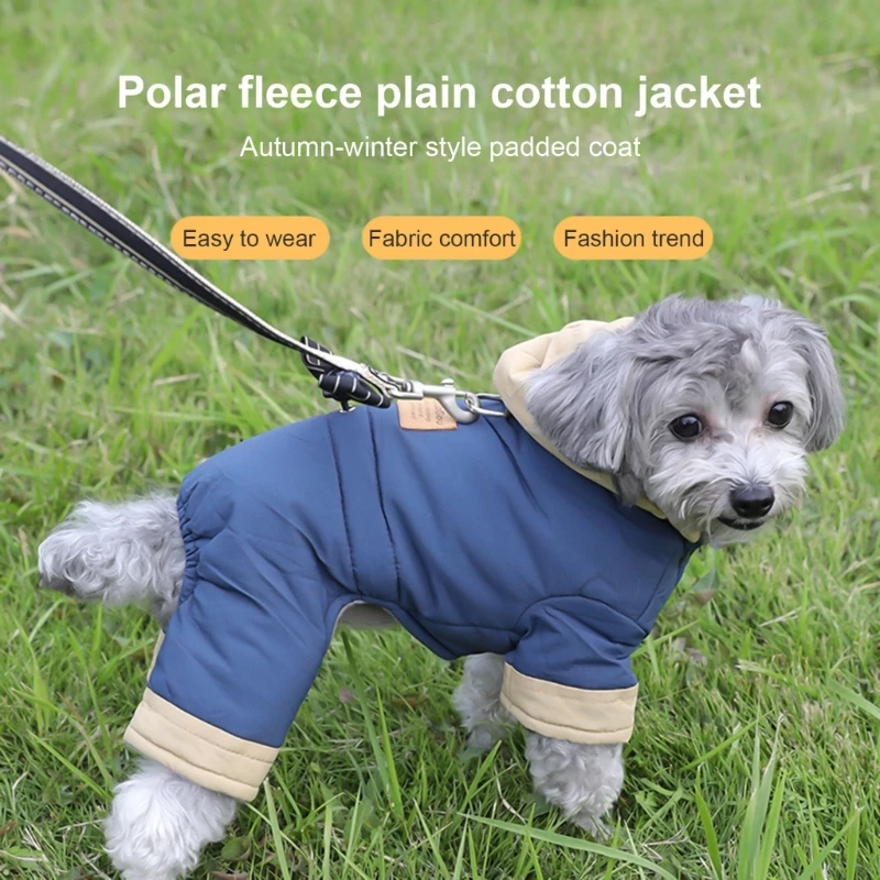 D0AD Dog Warm Four Legged Coat for Outdoor Activity Warm Liners Coat Windproof Jumpsuits Fashion Dog Clothes for Chihuahuas