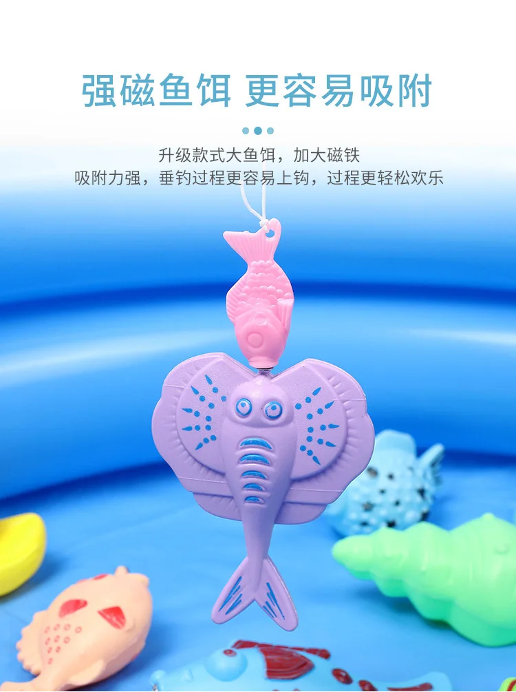 Fishing toys children boys and girls educational magnetic fishing toys set gifts puzzle fun game artificial fishing rod basket