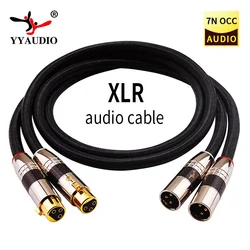 YYAUDIO Hifi kabel XLR wysokiej jakości OCC OFC posrebrzany i miedziany kabel Audio 2 XLR męski na żeński