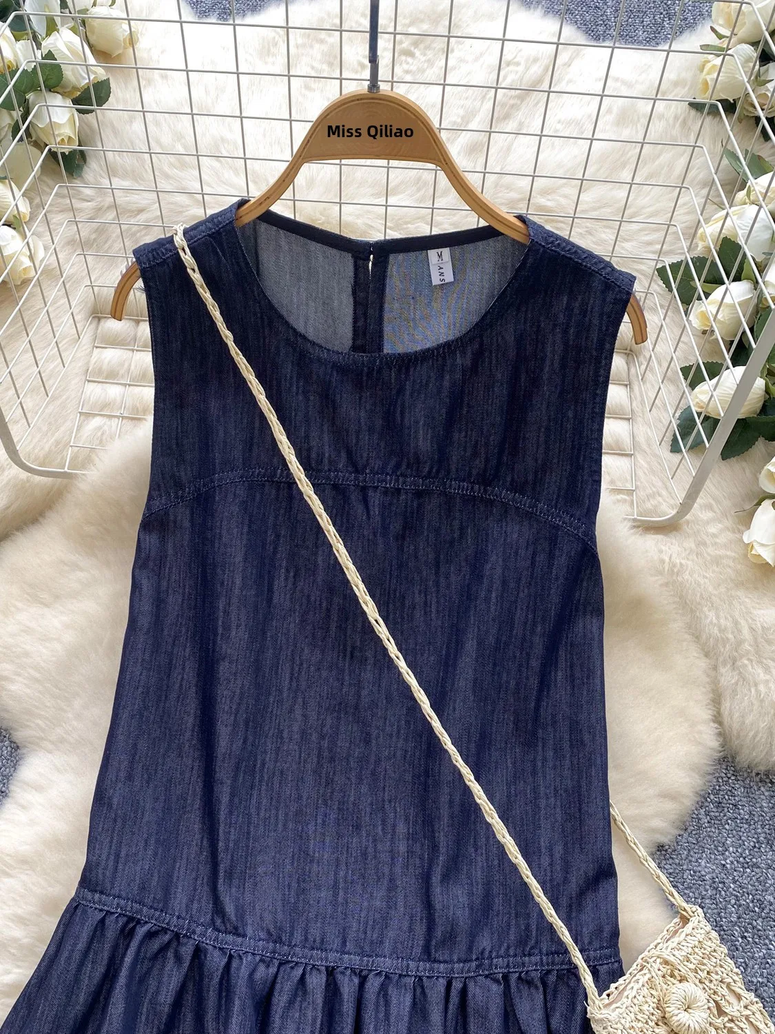 Ele Svel Denim Dr Women's Summer Loose Fit Vintage Sle High Waist A-Line Skirt Ci Commute Korean Sle