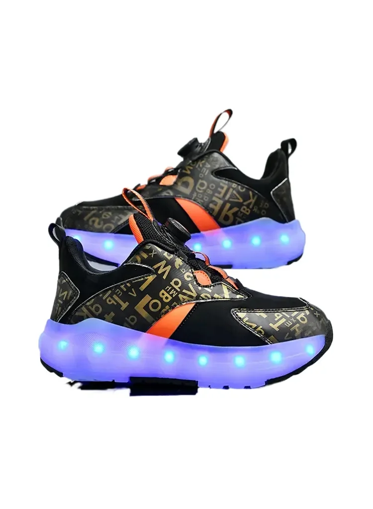 รองเท้าสเก็ตกีฬาหัวเข็มขัดหมุนสี่ล้อสำหรับเด็กเด็กหญิงเด็กชายรองเท้าใส่เดินเบาระบายอากาศได้สำหรับนักเรียนมัธยมต้น