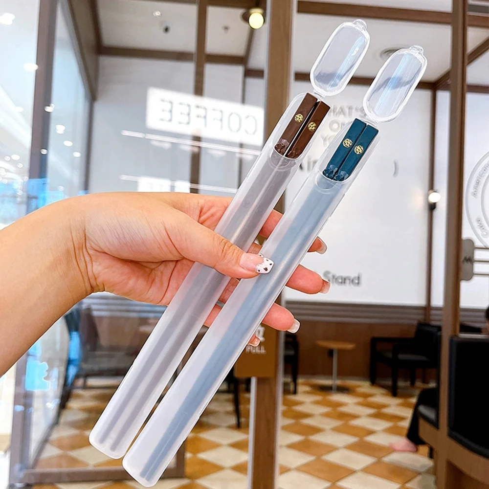 2Pcs/Set Portable Japanese Chinese Chopsticks Sushi Non-slip Sticks Reusable Korean Chopsticks Set Healthy Alloy Tableware Set view 4