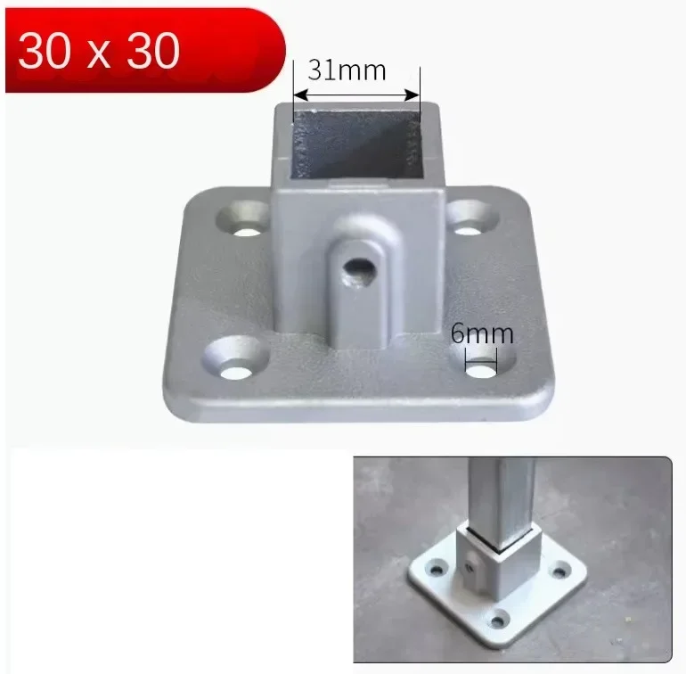 OD 30x30mm Vierkante Buis Verbindingsstuk Aluminium Elleboog Drieweg Vierkante Pijp Vaste Gezamenlijke Opbergrek Rack