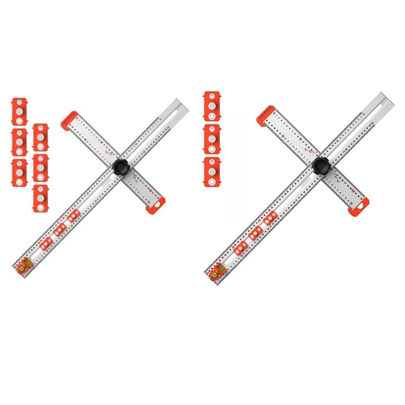 GTBL 2-In-1 Drilling Positioning Ruler,T Square Woodworking Ruler, Cabinet Hardware Clamp, Cabinet Hole Drilling Template