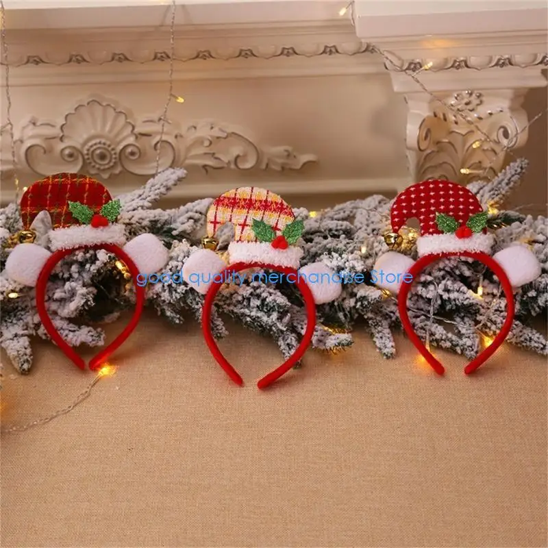 

Y5JD Christmas Party Plush Hairhoop Holiday Celebration Headband Festival Hairbands