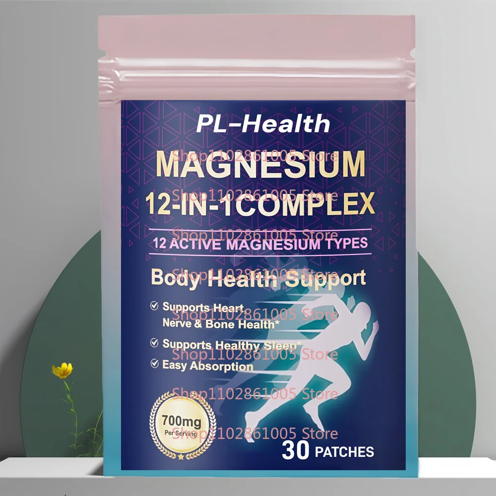 

30 Patches Magnesium Complex 12 in 1 Transdermal Patches Glycinate, Citrate, Malate, Orotate - Muscle, Nerve & Sleep Support