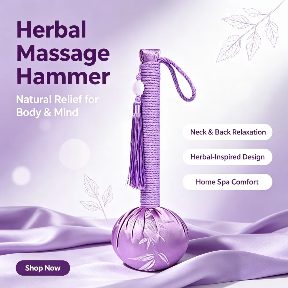 26cm/31cm Herbal Mugwort Hammerwith Bamboo Leaf Pattern,Tassel Decorated Acupoint Massage Stick for Back Shoulder NeckRelaxation