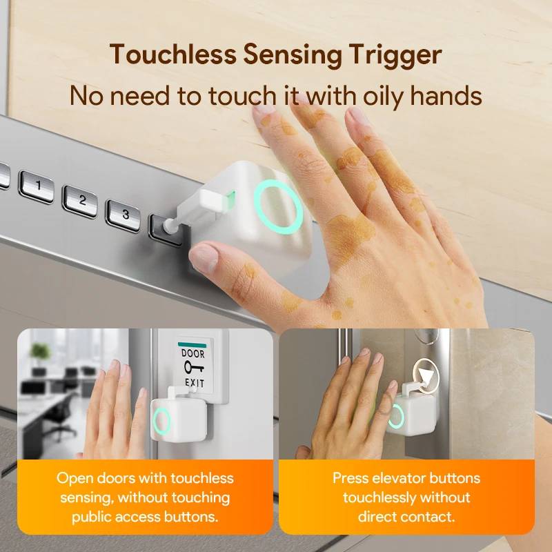 Type-C Rechargeable Tuya Bluetooth Smart Fingerbot With RGB Halo Senses Touchlessly Robot Switch Via Alexa Google Home