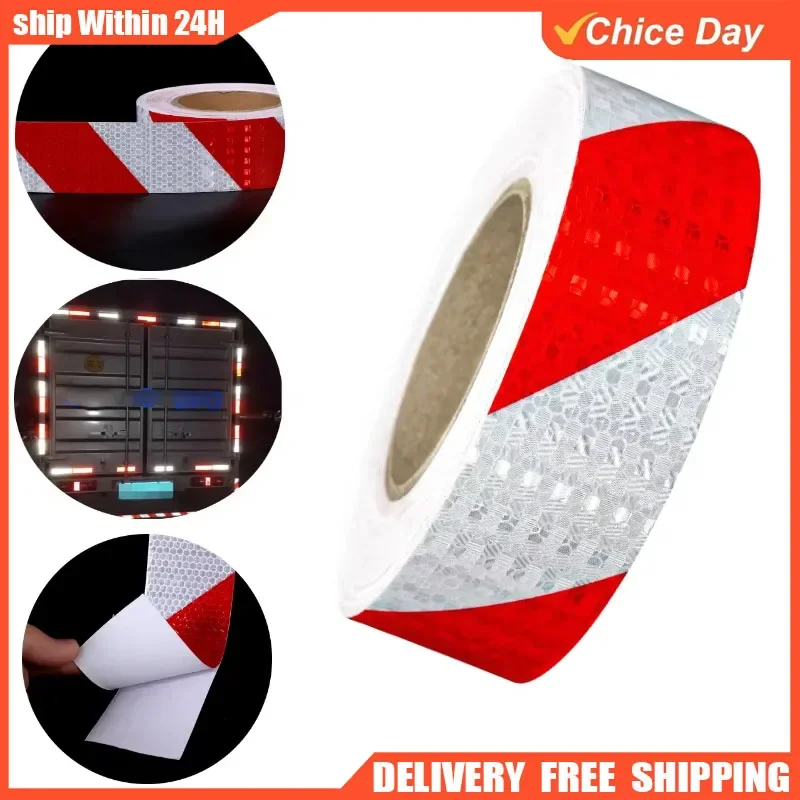 

1 Roll High Visibility Reflective Safety Warning Tape Self Adhesive Twill Printing Reflective Strips for Vehicles and Road Signs