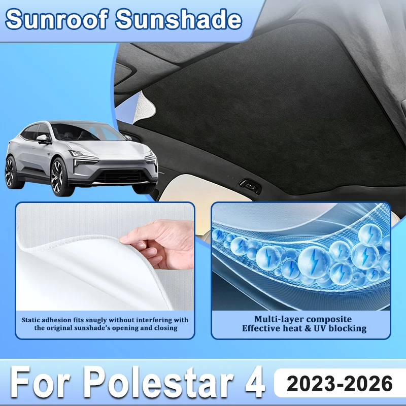 

Car Sun Roof Shade For Polestar 4 Body Kit P417 2023~2026 Electrostatic Adsorption Sunroof Sunshade Accessories Auto Visor Cover