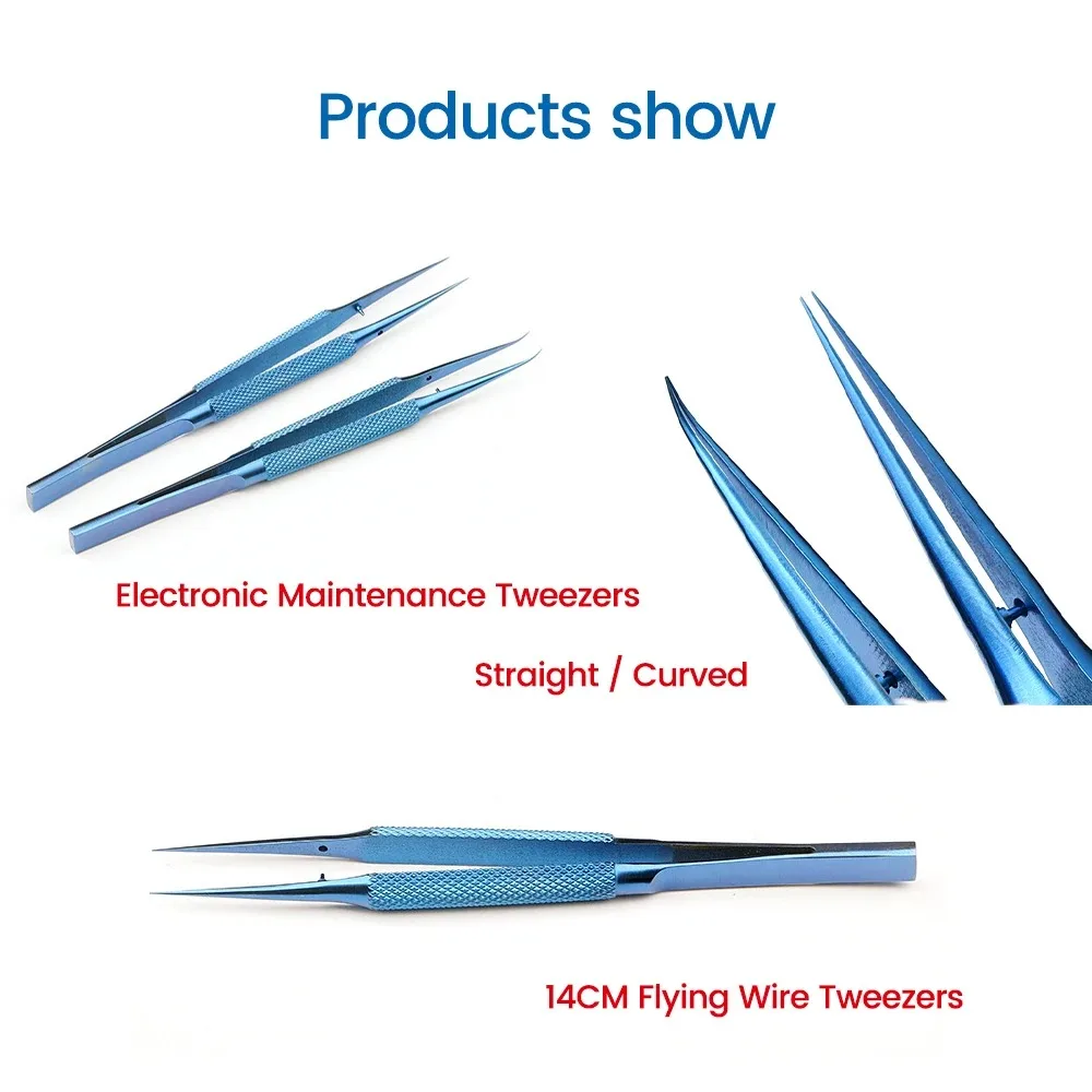 Precision Phone Repair Tweezers, 140mm Long Titanium Tips 0.15mm, Heavy Duty for SMD, Soldering & Micro Soldering
