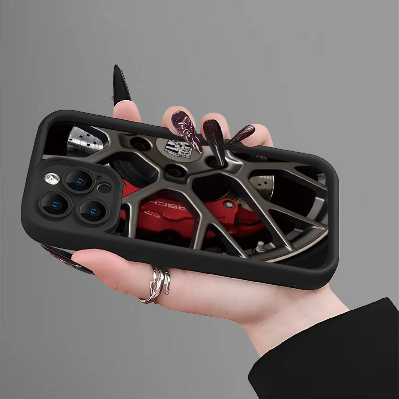 

Car wheel hub patterns phone case for iPhone 17 16 15 14 13 12 11 Pro/ Max/Plus shock-proof rear cover anti-fingerprint