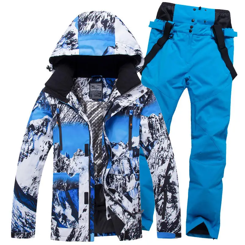 

Essential For Skiing Ski Suit Ski Jacket Waterproof Bib Pants Snow Wear Men Sports Winter Jacket