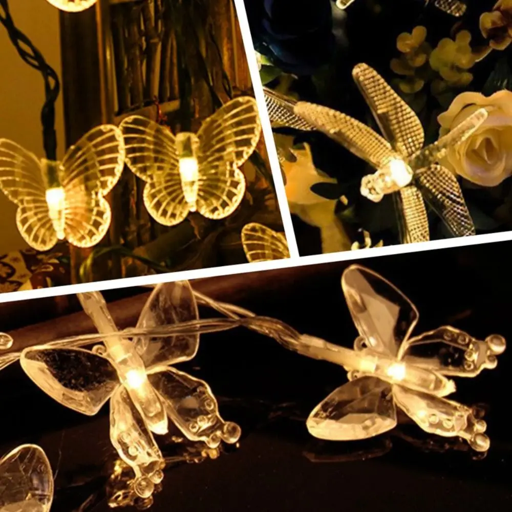 Guirnalda de luces LED de mariposa creativa, guirnalda de mariposas románticas impermeables, luz Artificial de ambiente hermoso