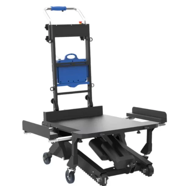 Semi-automatic electric stair-climbing machine for transporting goods up and down the stairs