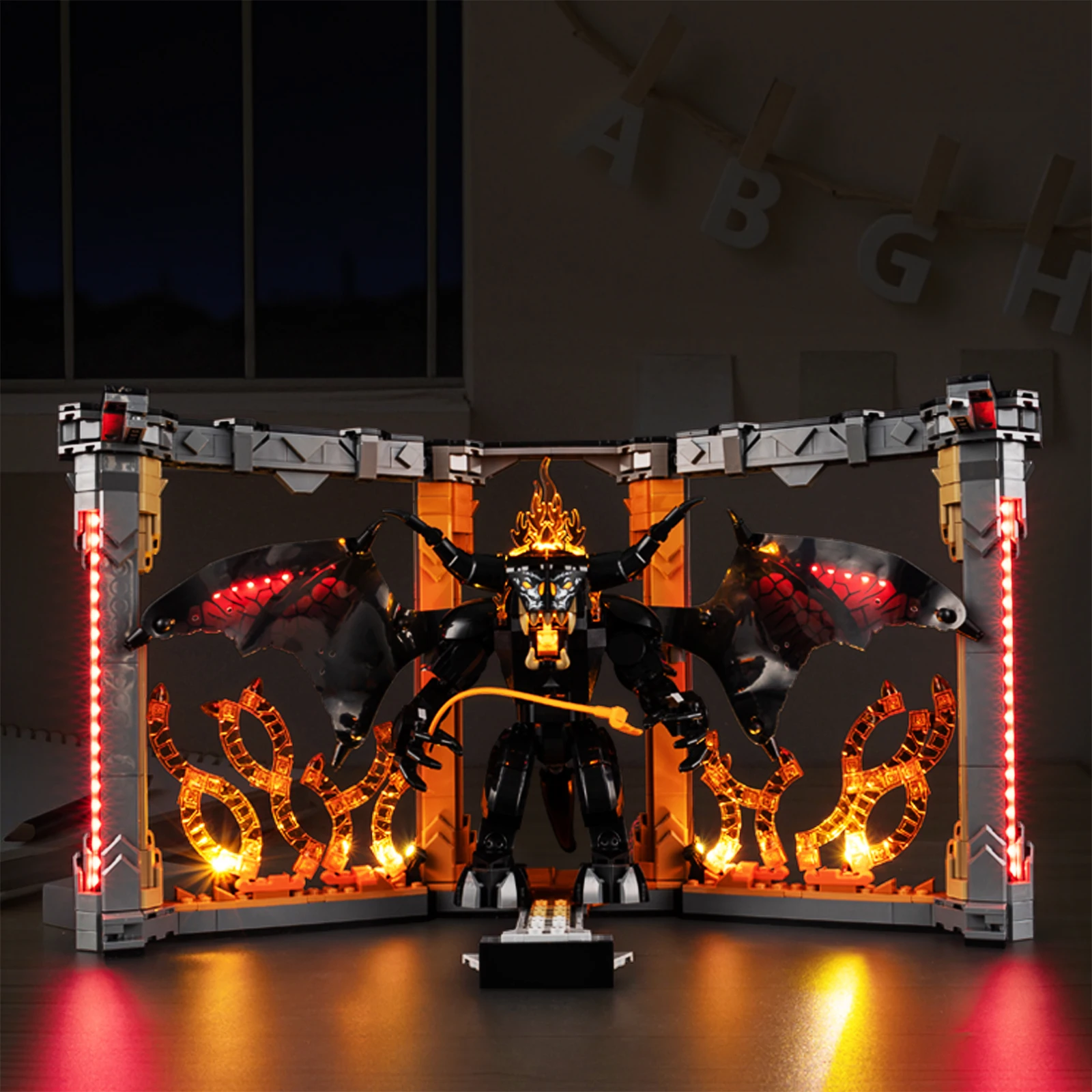 Nenhum modelo conjunto de iluminação LED adequado para LEGO O Senhor dos Anéis Balrog Book Nook 10367 (excluindo blocos de construção)