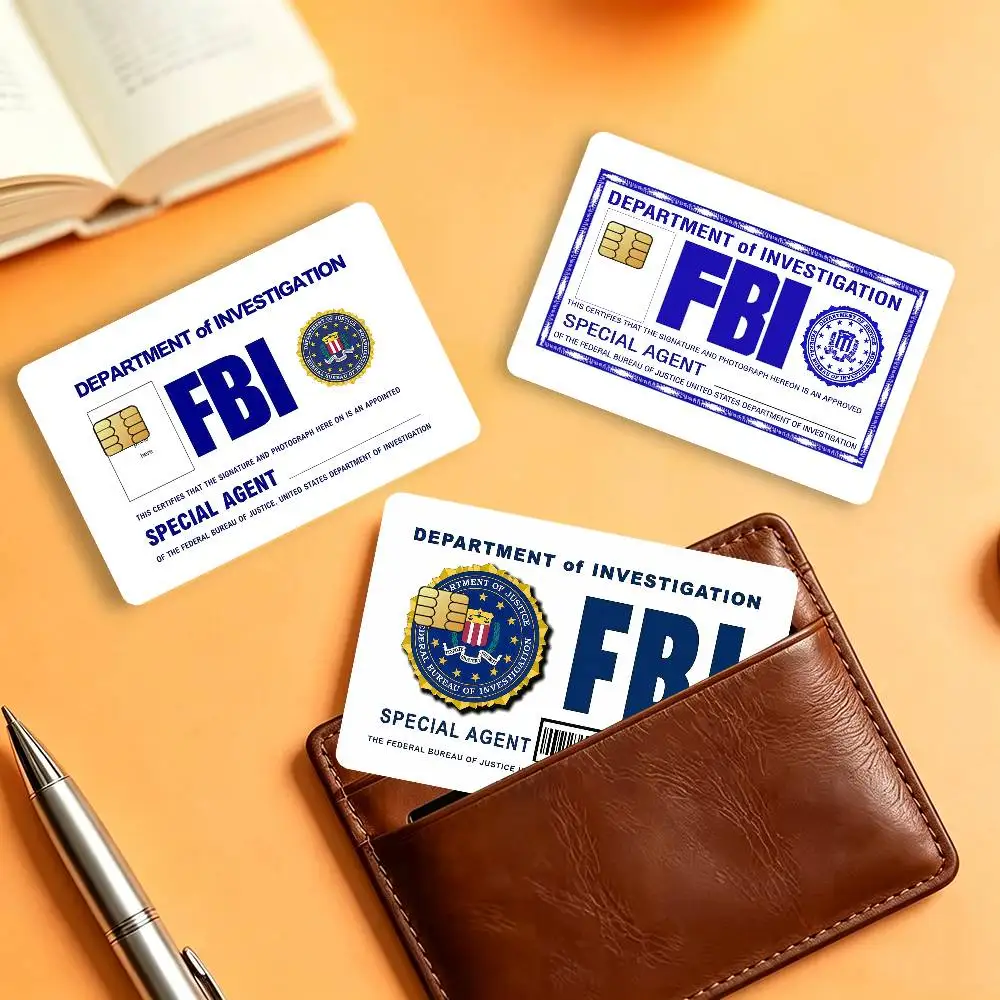 Cool F-FBI Logo Waterproof Card Stickers For Credit Cards Debit Cards And Transit Cards 4pcs
