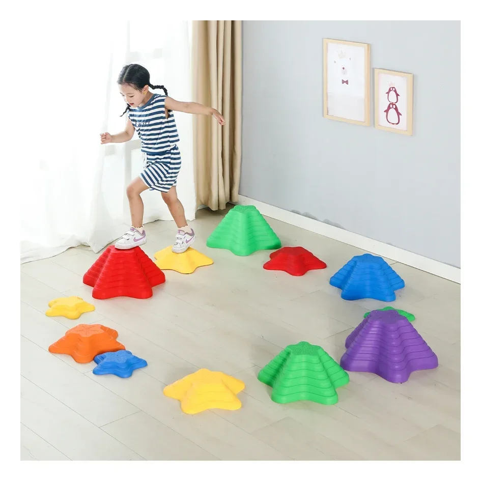 Stepping Stones for Kids 11pcs Anti-skidding Balance Beam Star-Shape Balance Blocks Indoor & Outdoor Play Equipment for Kids Toy