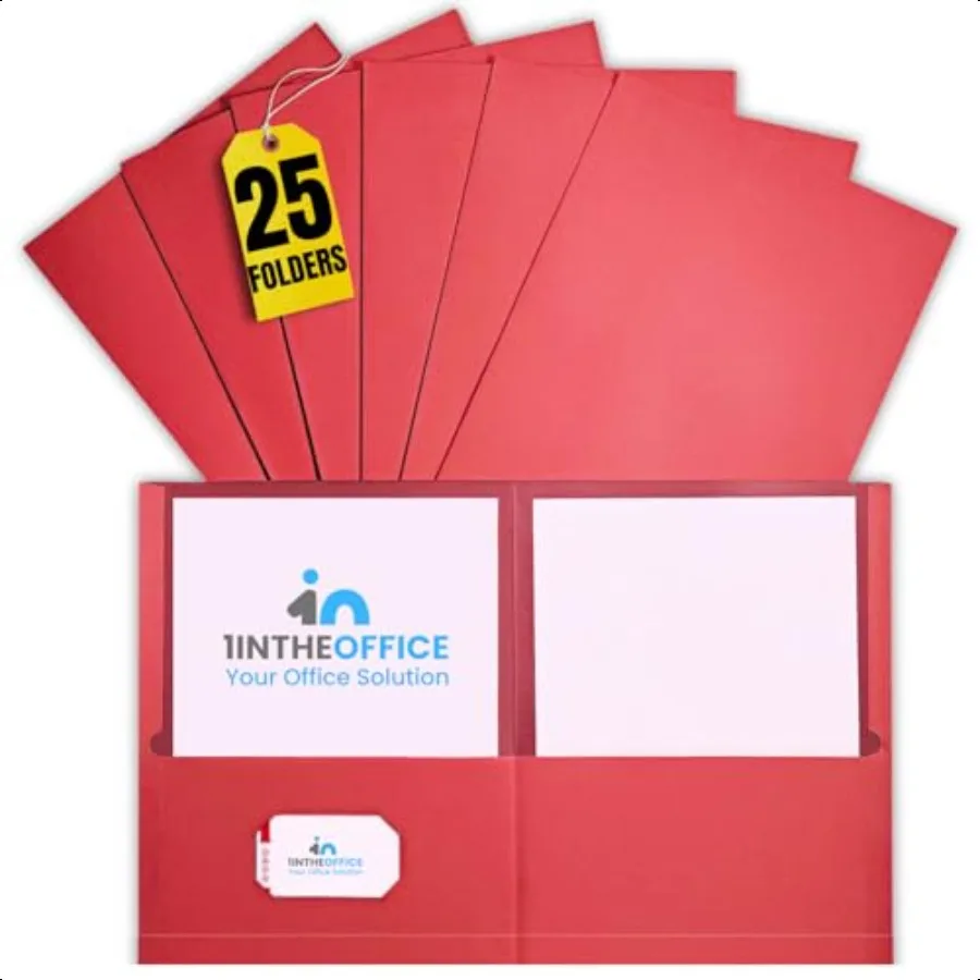 

2 Pocket Folders Pocket File Folders Letter Size Red Pocket Folders 25 Pack