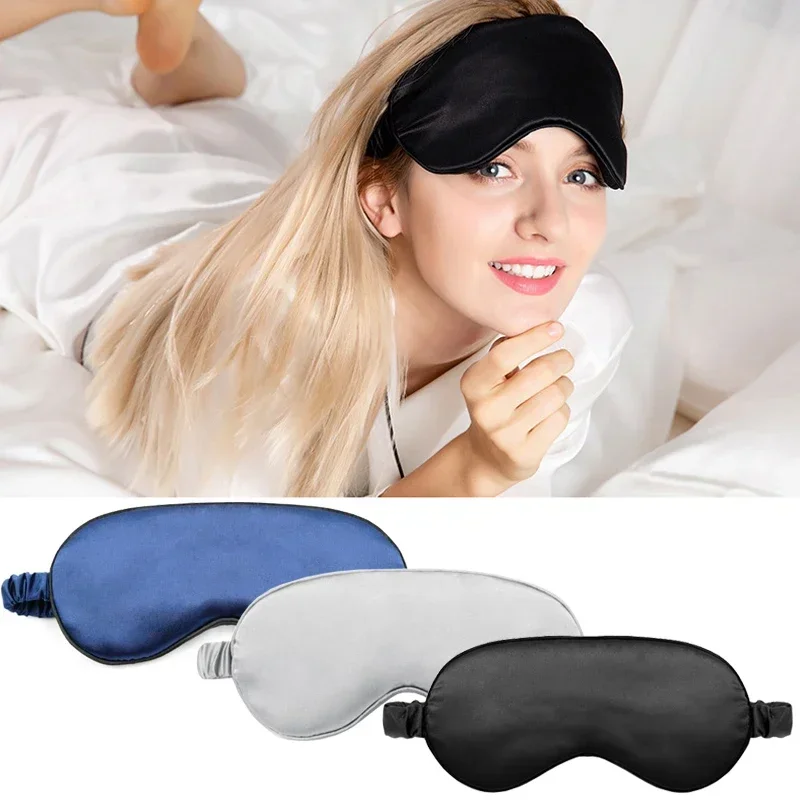 1PC Soft Imitated Silk Eyeshade Sleeping Women Eye Cover Mask Eyepatch Blindfold Portable Travel Nap Rest Sleep Eye Patch