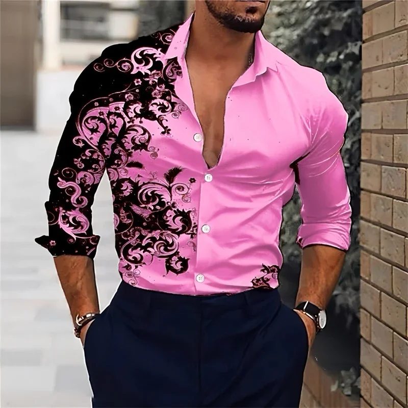 

8 colors of men's shirts classic long-sleeved shirts loose-fitting men's shirts fashionable casual shirts oversized design