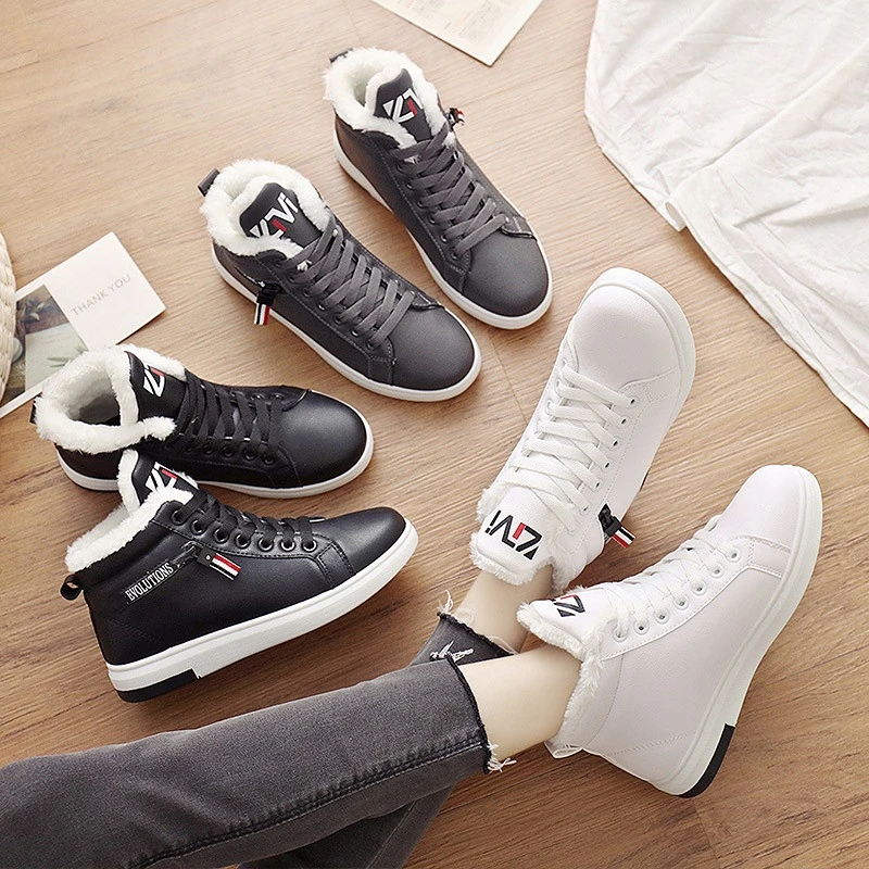 Winter sneakers Boots Women Ankle Boots sneakers Warm Plush Winter Shoes Sneakers Lace Up Ladies Shoes Women Short Snow Boots