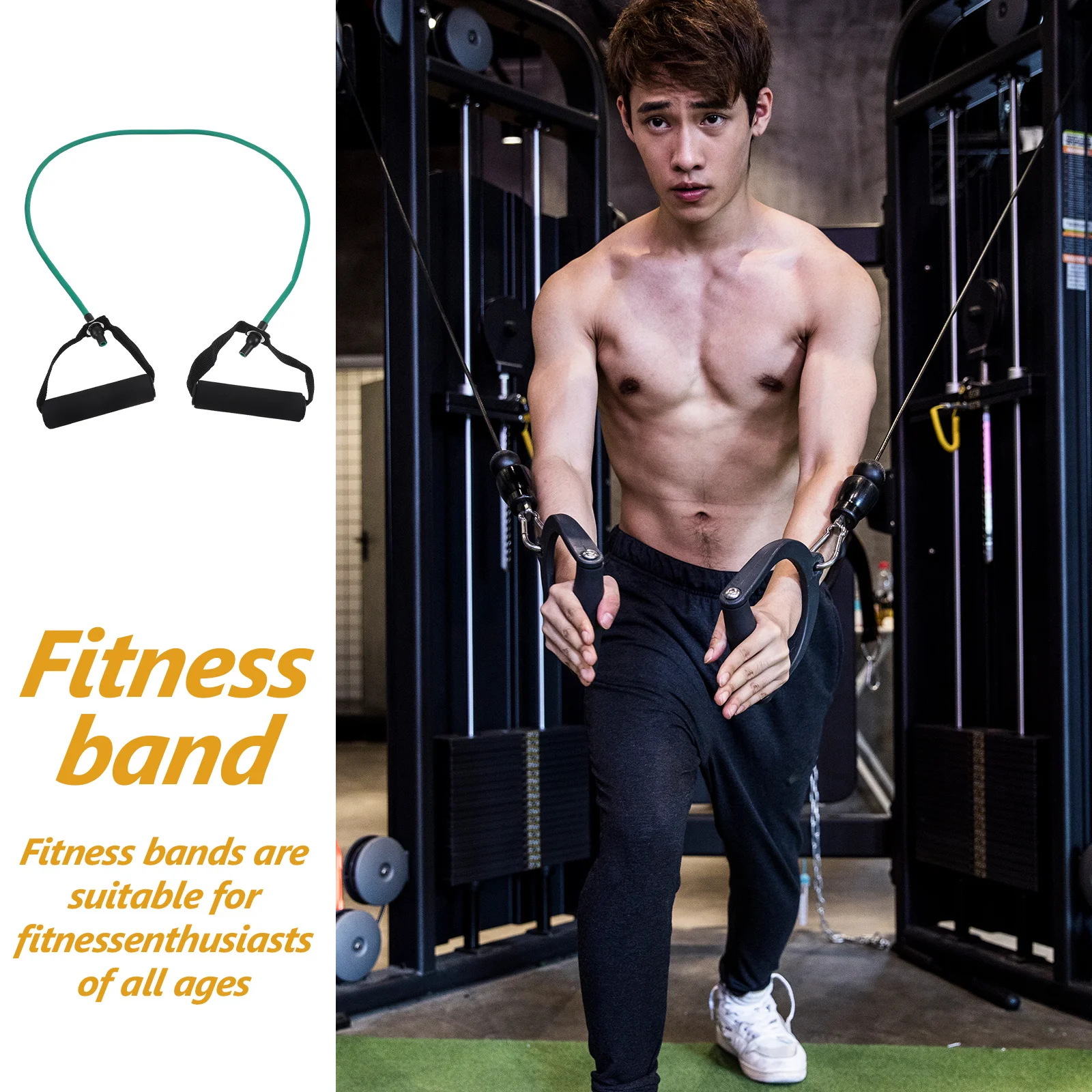 

2pcs Outdoor Yoga Elastic Fitness Exercise Pull Rope Resistance Bands Workout Stretch Bands Handles Training Stretching
