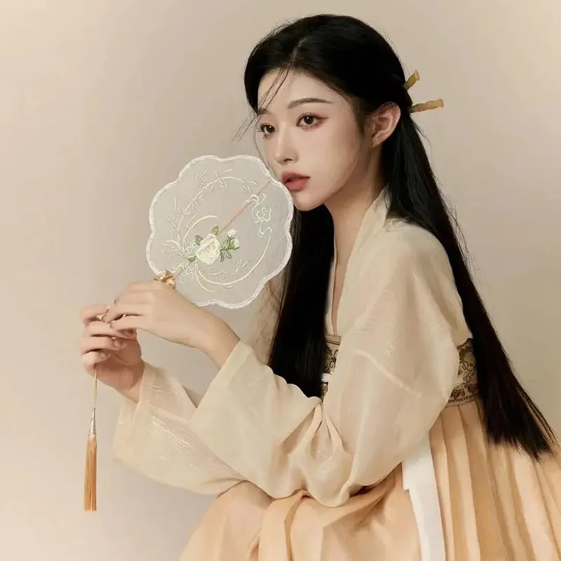 Vestido hanfu tradicional antigo, feminino chinês, elegante, bordado floral, palco, dança folclórica, retrô, conjunto da dinastia weijin