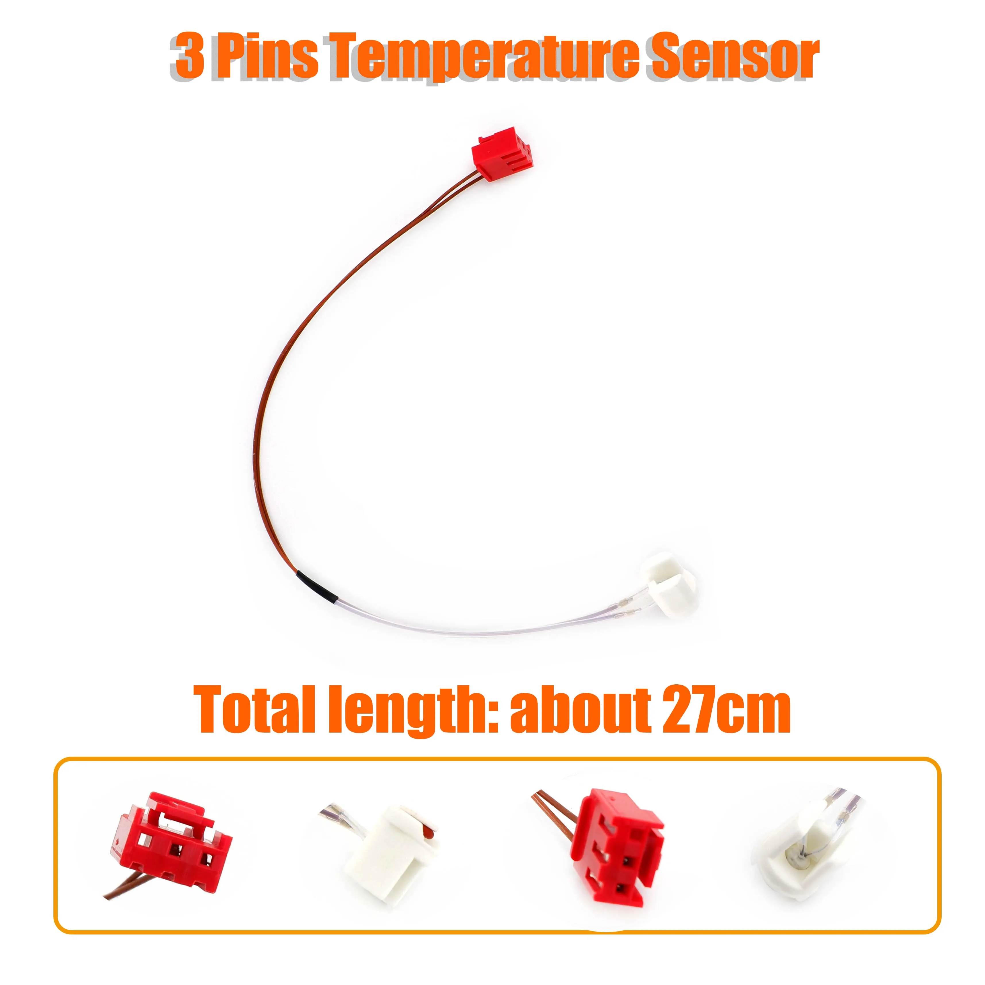 

3 контакта, 27 см, красный стандартный разъем датчика температуры, замена зонда для дизельного обогревателя, автомобиля, грузовика, фургона